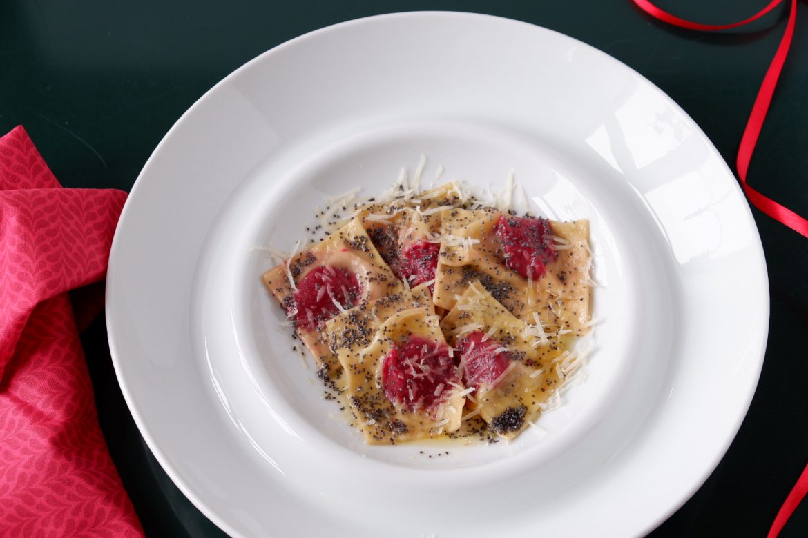 Røbederavioli med blå birkes